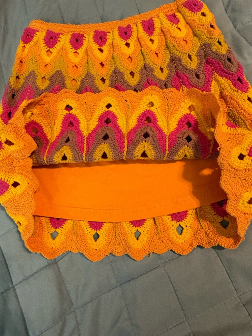 Free People Colorful Crochet Mini Skirt - Picture 7 of 12